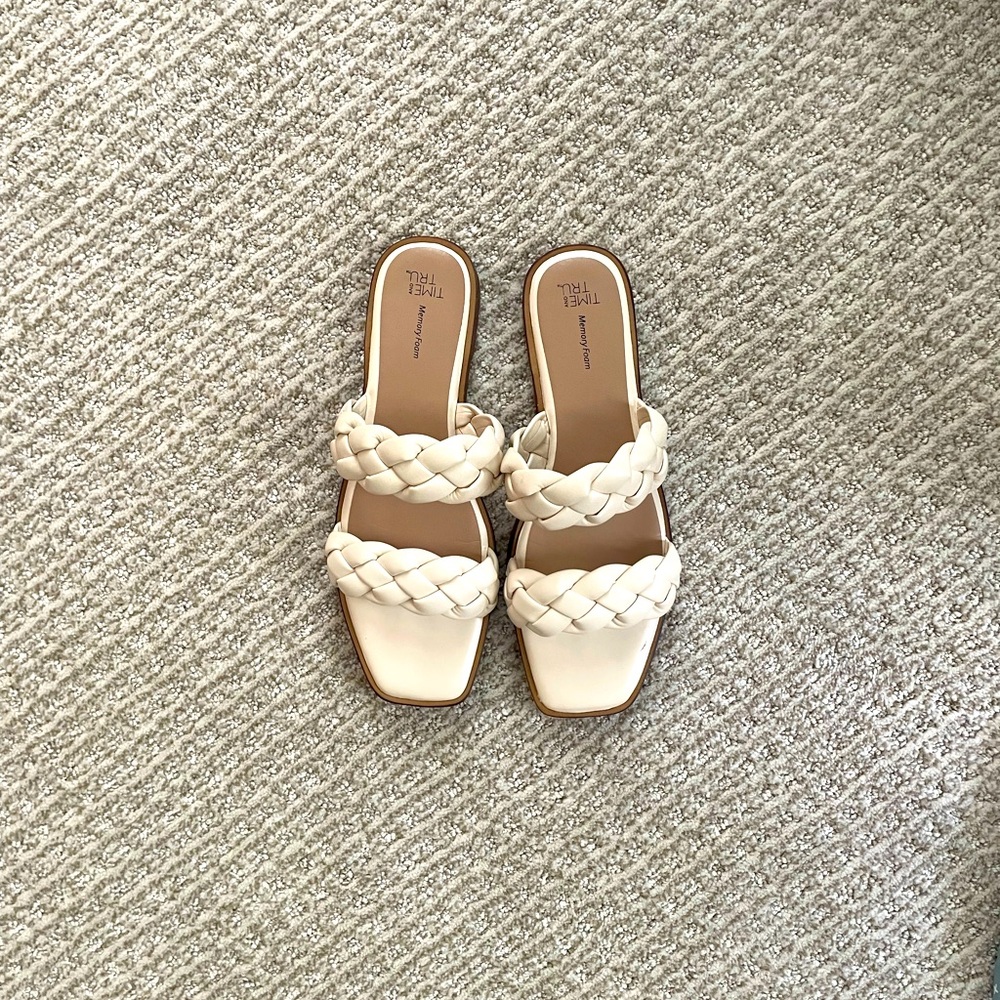 Sandals, worn once.